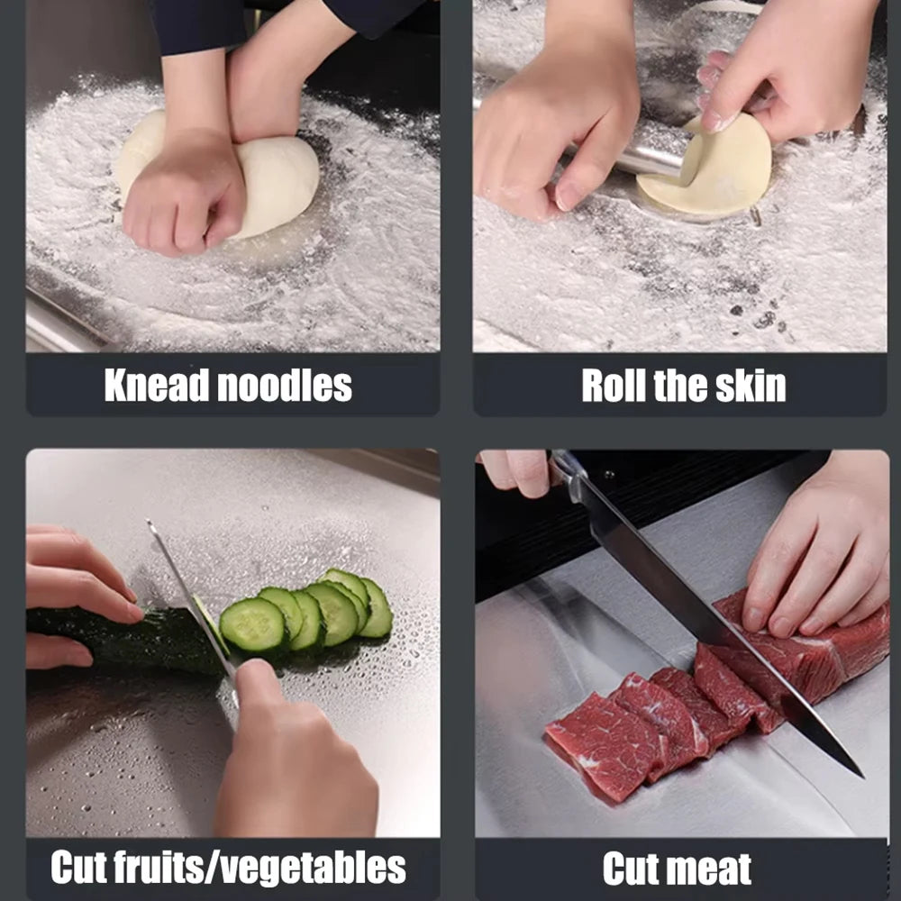 L-shaped Stainless Steel Chopping Board