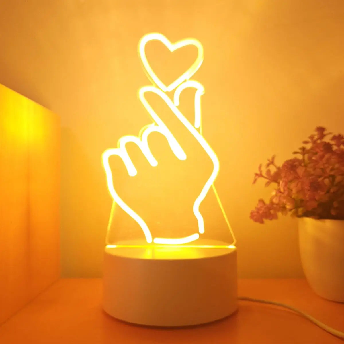 Finger heart 3D night light