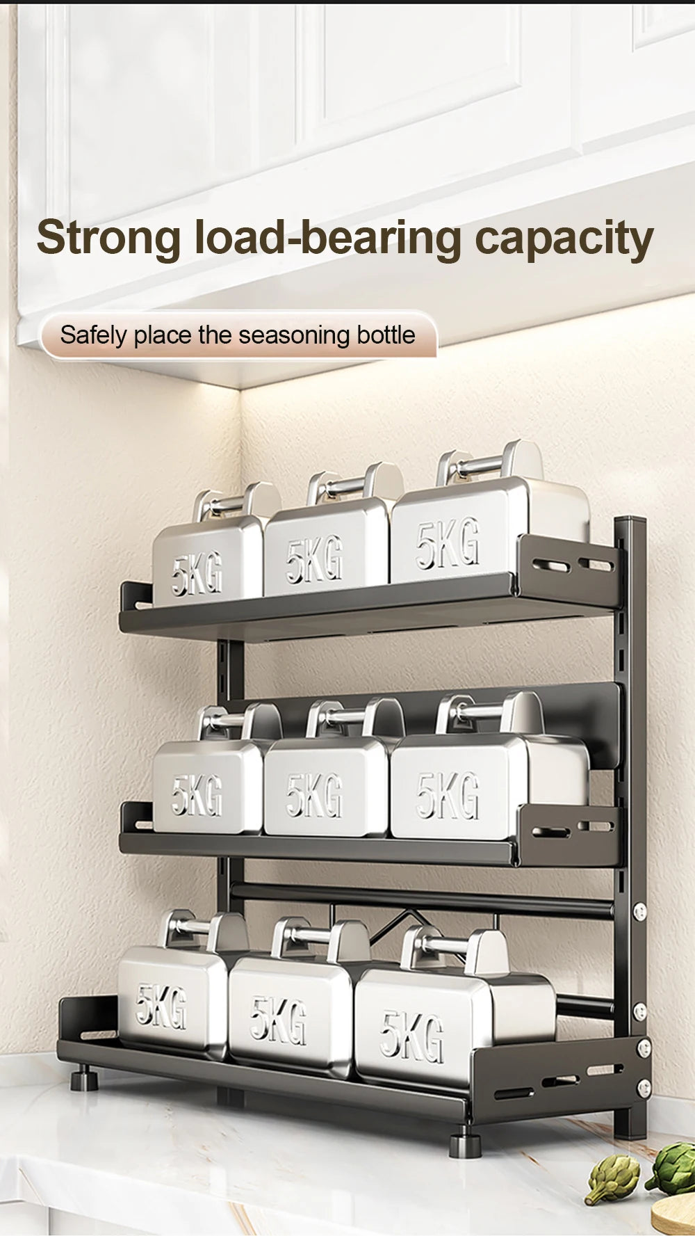 3 Tier Spice Storage Rack for Countertop