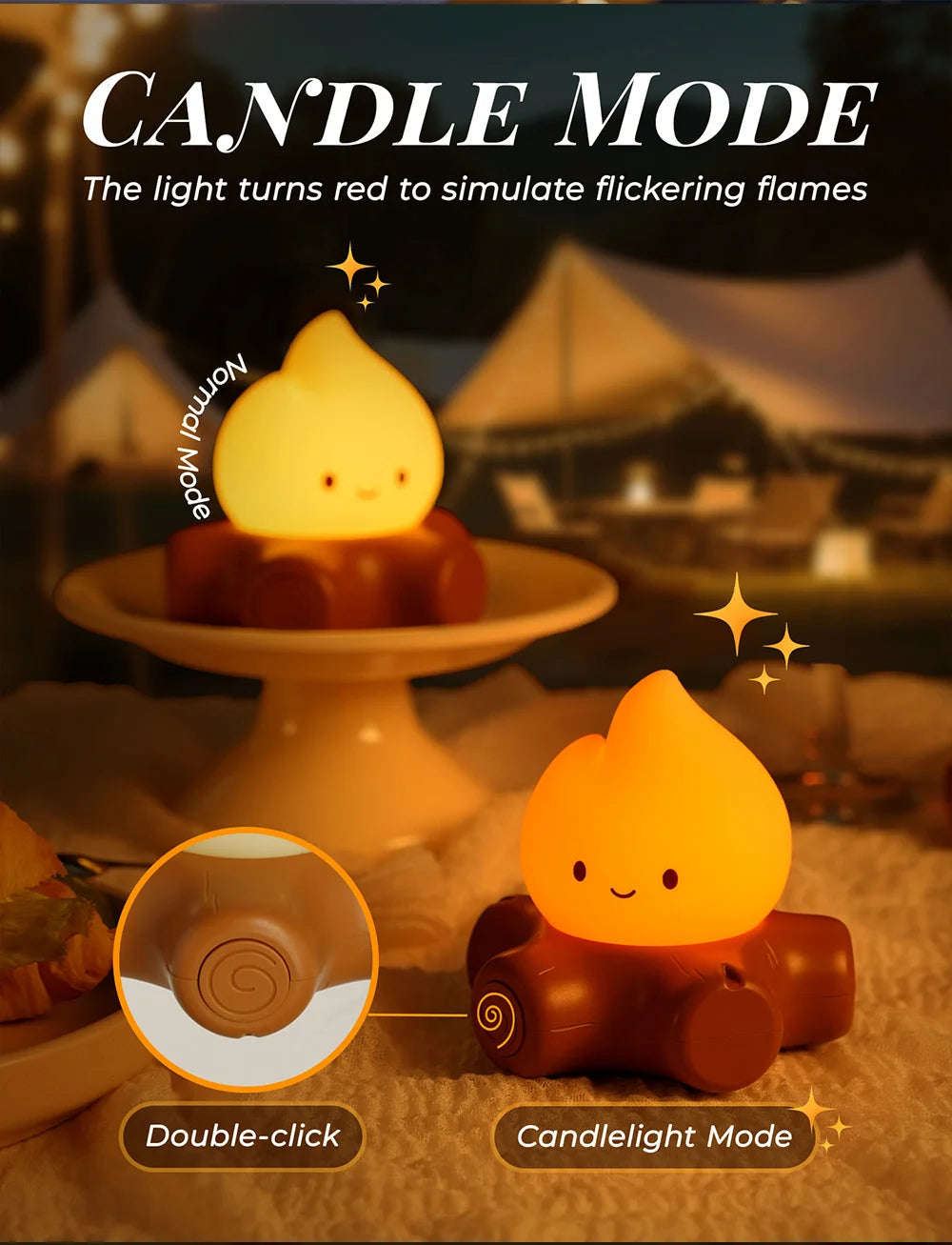 Campfire Night Light With White Noise