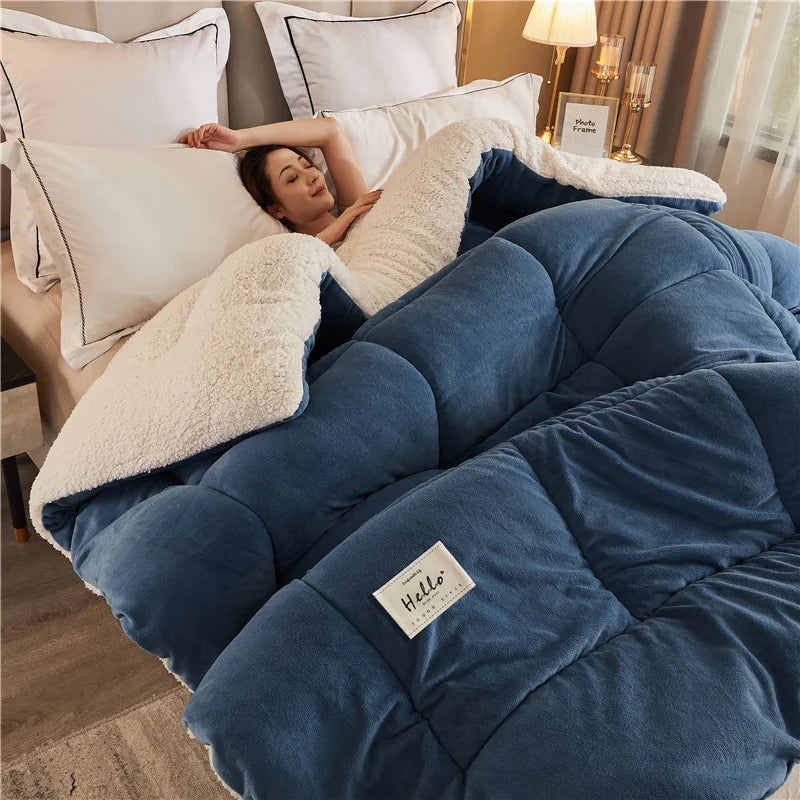Thick weighted Milk Fleece Warm Blanket