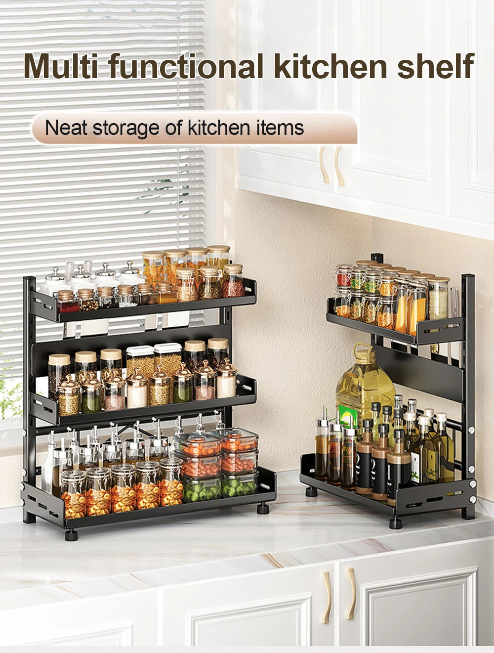 3 Tier Spice Storage Rack for Countertop
