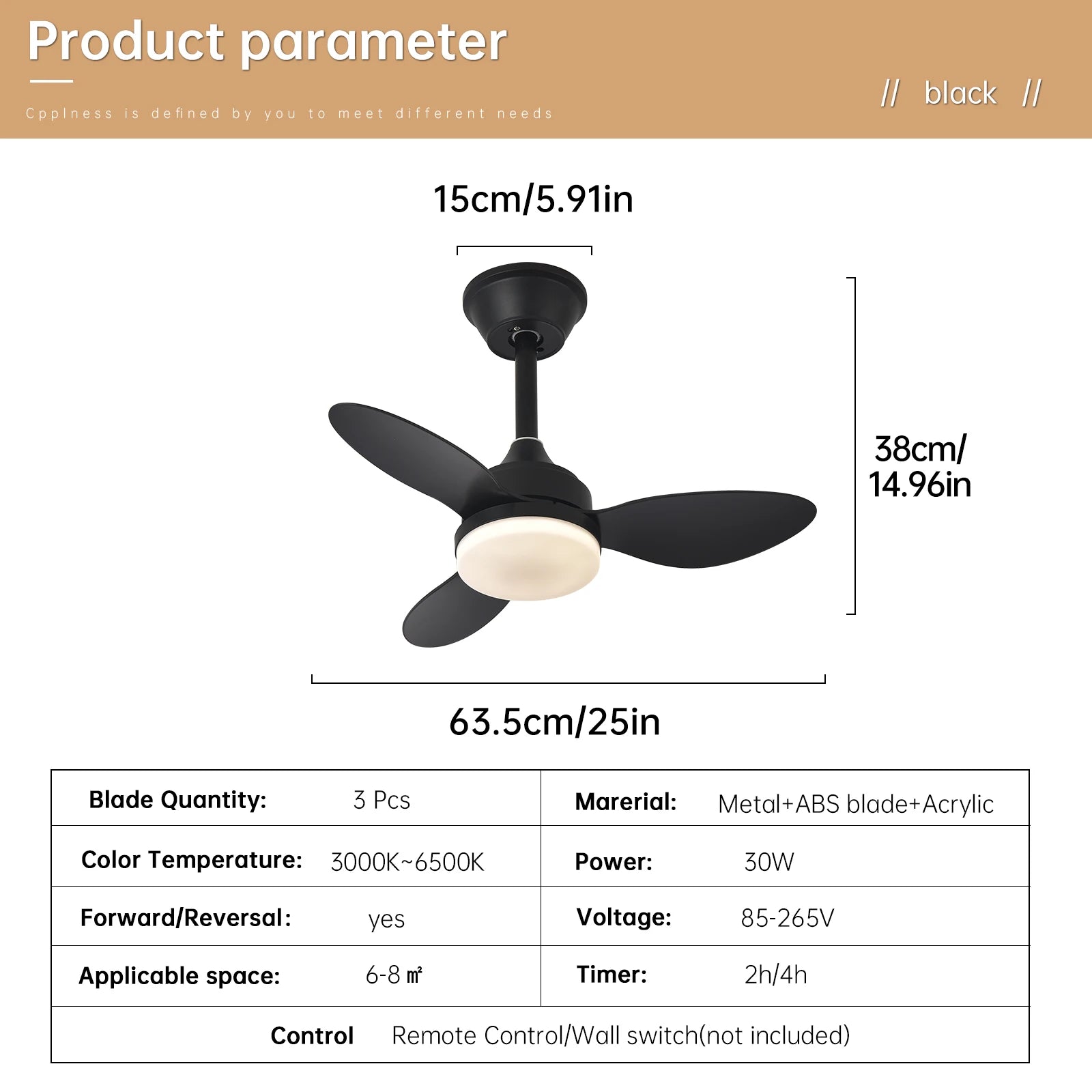 Low Profile Ceiling Fan with remote control 25/42/52