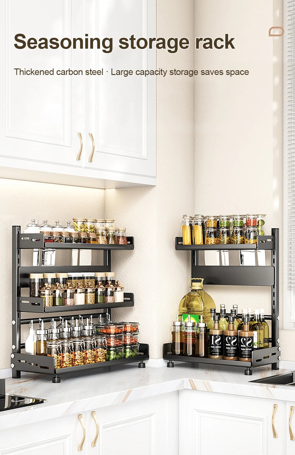 3 Tier Spice Storage Rack for Countertop