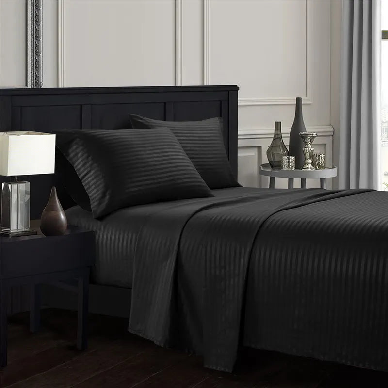 Embossed Brushed Stripe 3/4 Pieces Bed Set