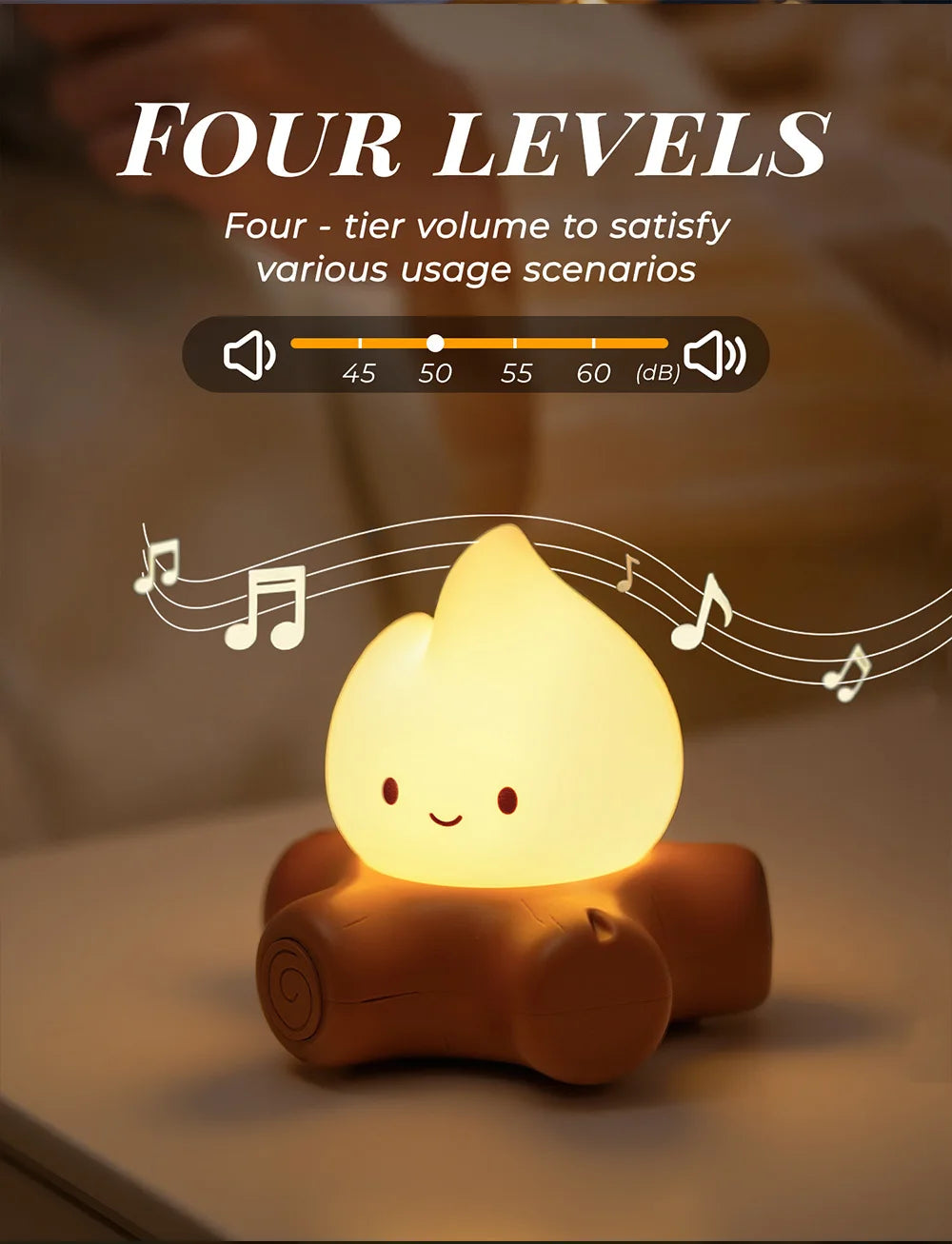 Campfire Night Light With White Noise