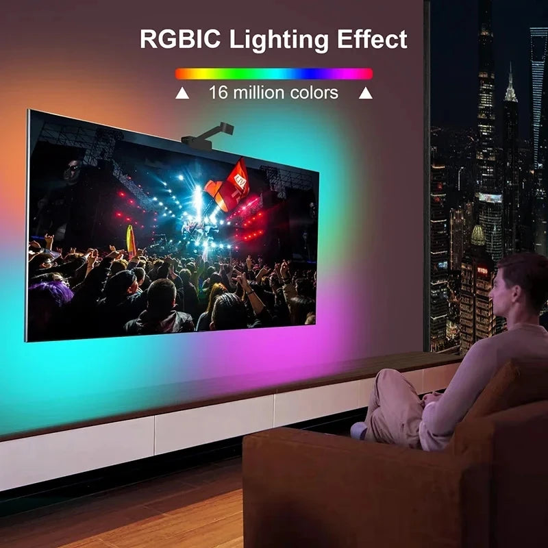 3.8M 5M 5V Usb Led Backlight Rgb Tv Sync Light Strip App Control