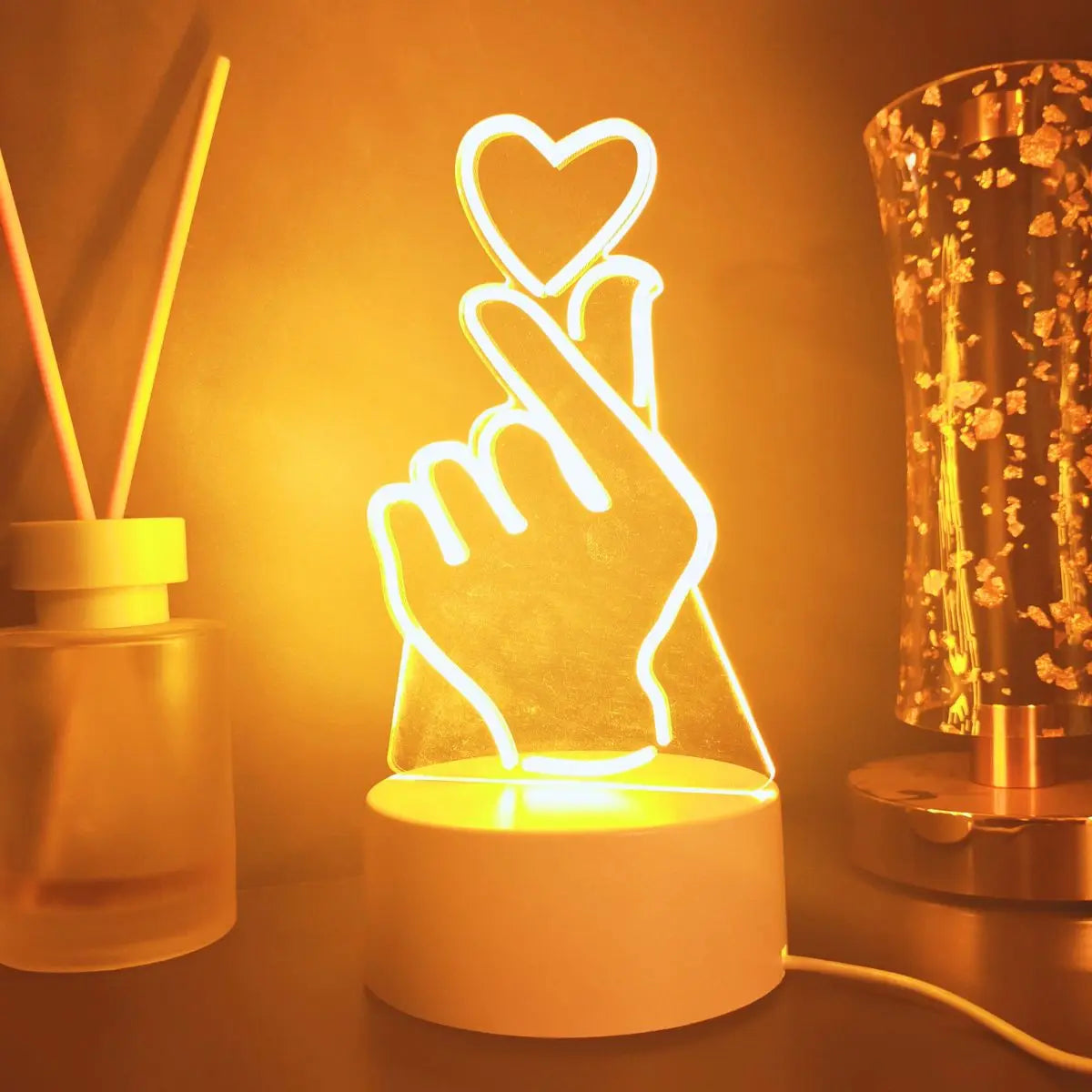 Finger heart 3D night light