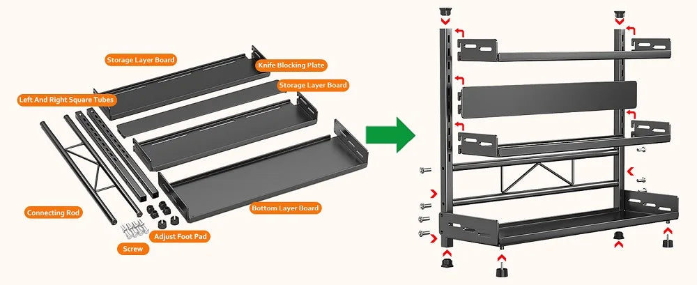3 Tier Spice Storage Rack for Countertop