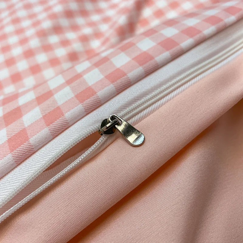 Nordic Plaid Pattern Wash Cotton Bedding Set