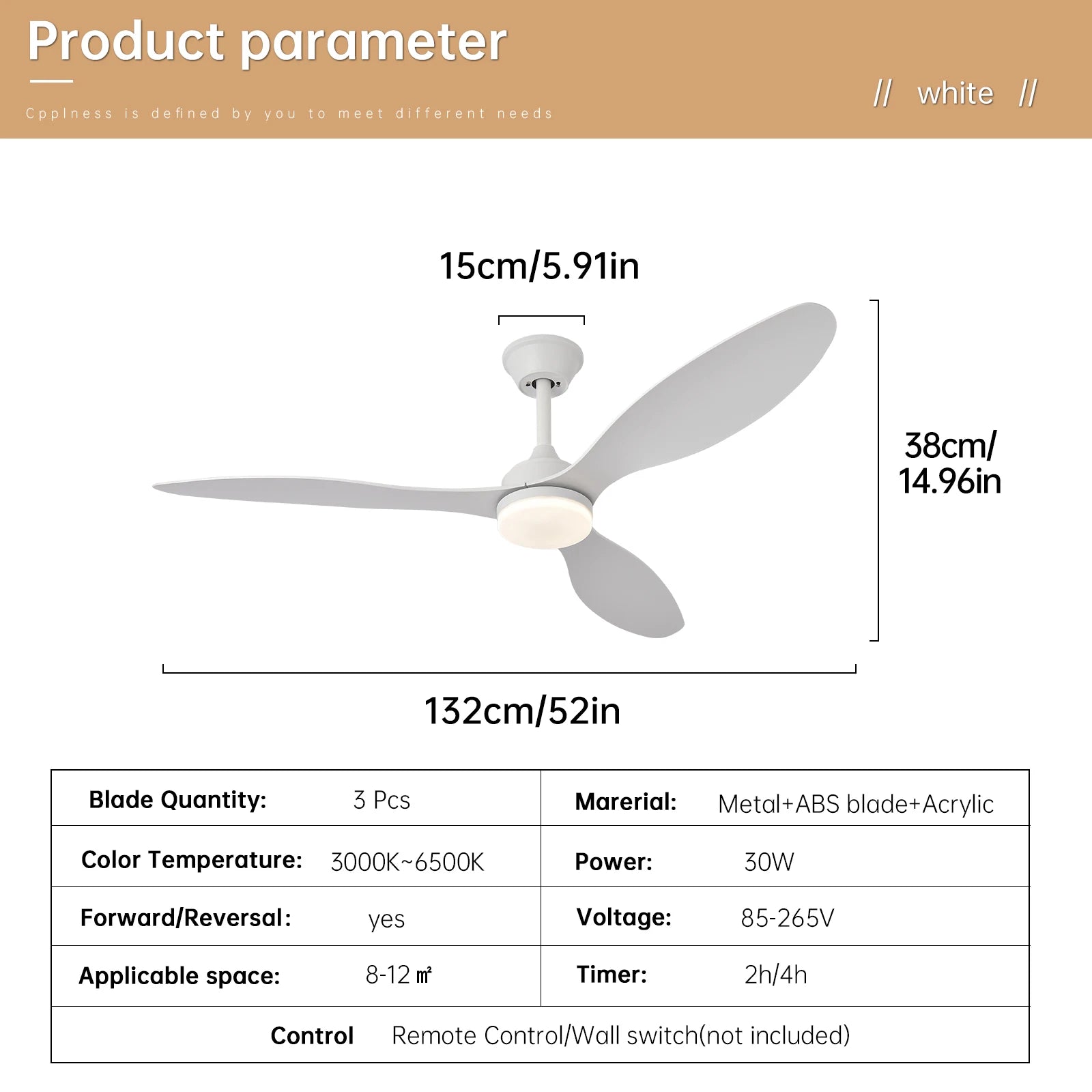 Low Profile Ceiling Fan with remote control 25/42/52