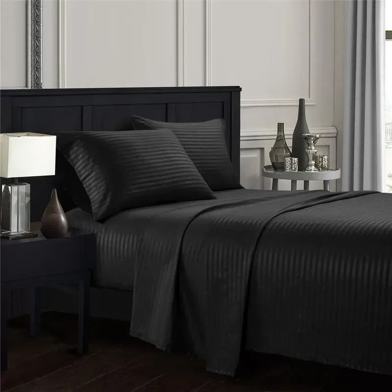 Embossed Brushed Stripe 3/4 Pieces Bed Set