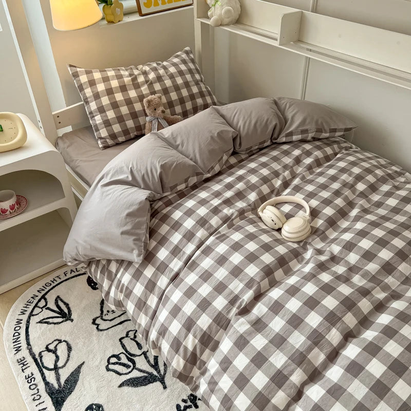 Nordic Wash Cotton Bedding Set Duvet Cover