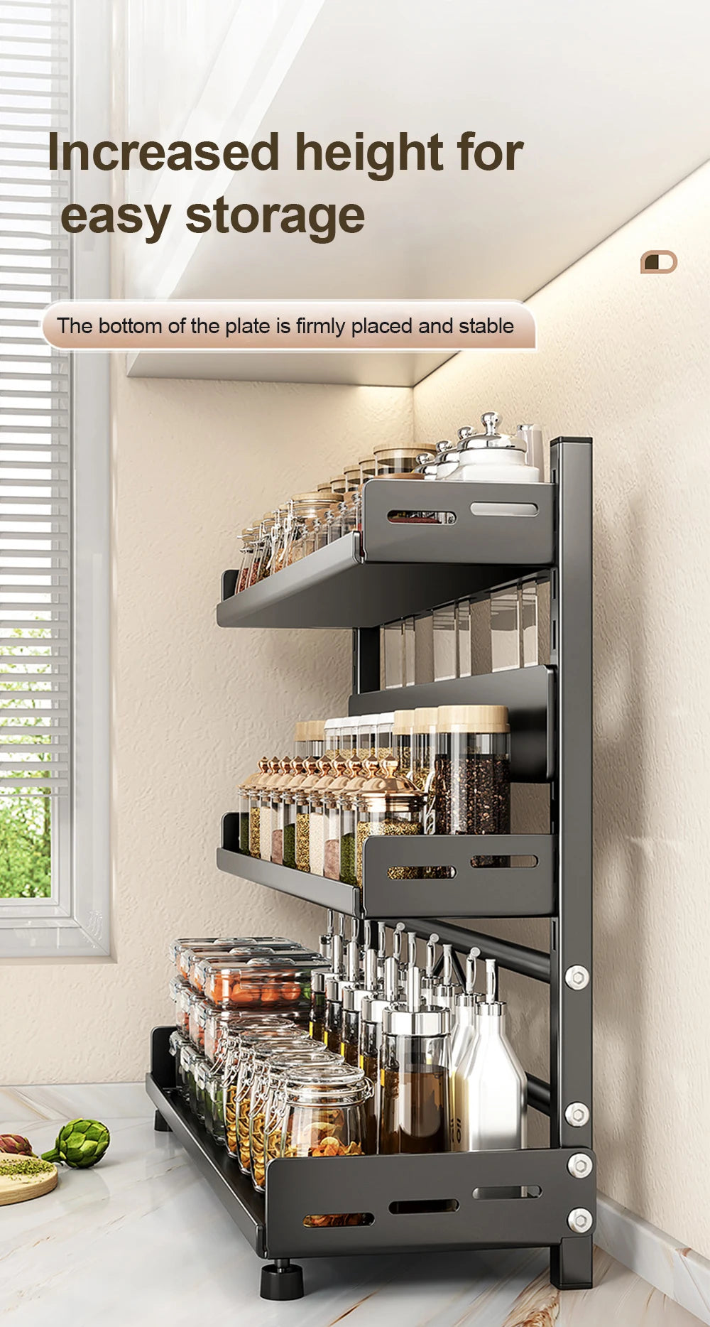 3 Tier Spice Storage Rack for Countertop