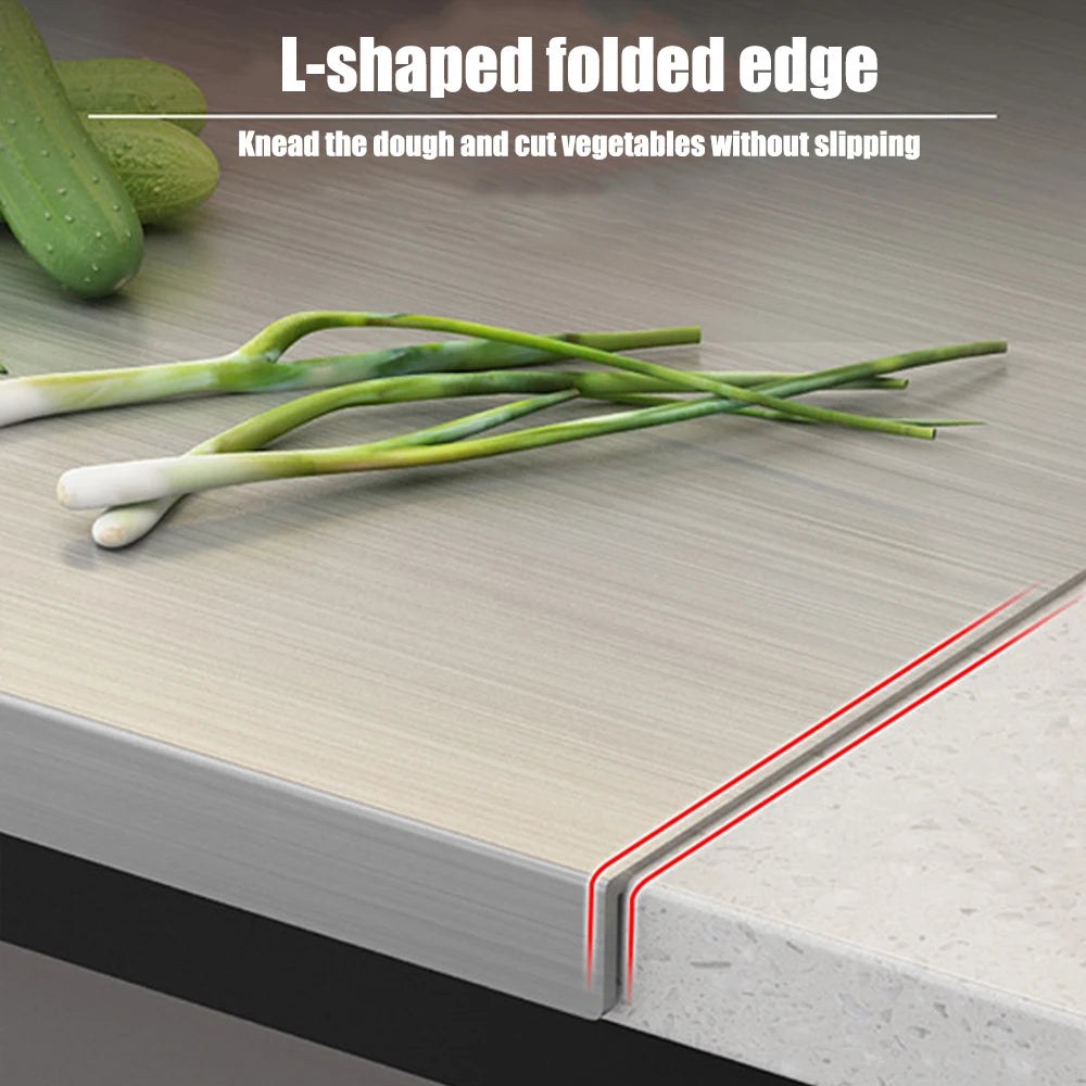 L-shaped Stainless Steel Chopping Board
