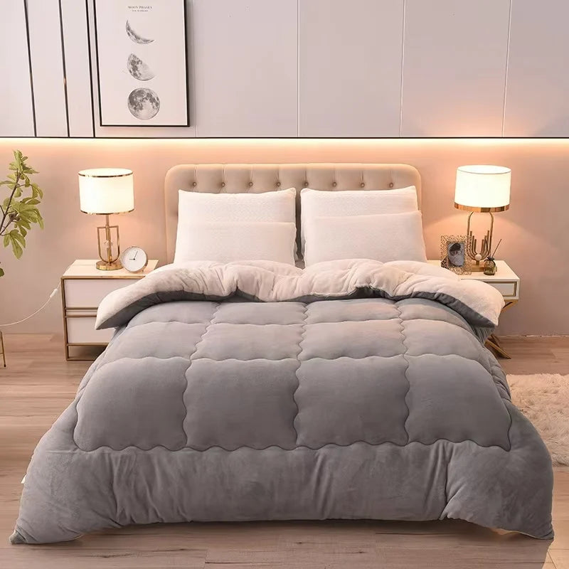 Solidcolor double-sided Duvet Lamb Wool quilt