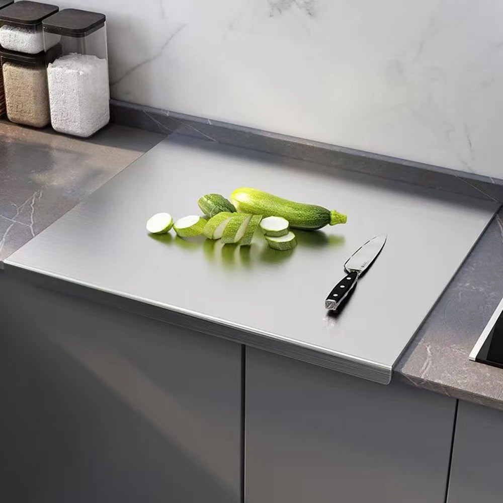 L-shaped Stainless Steel Chopping Board