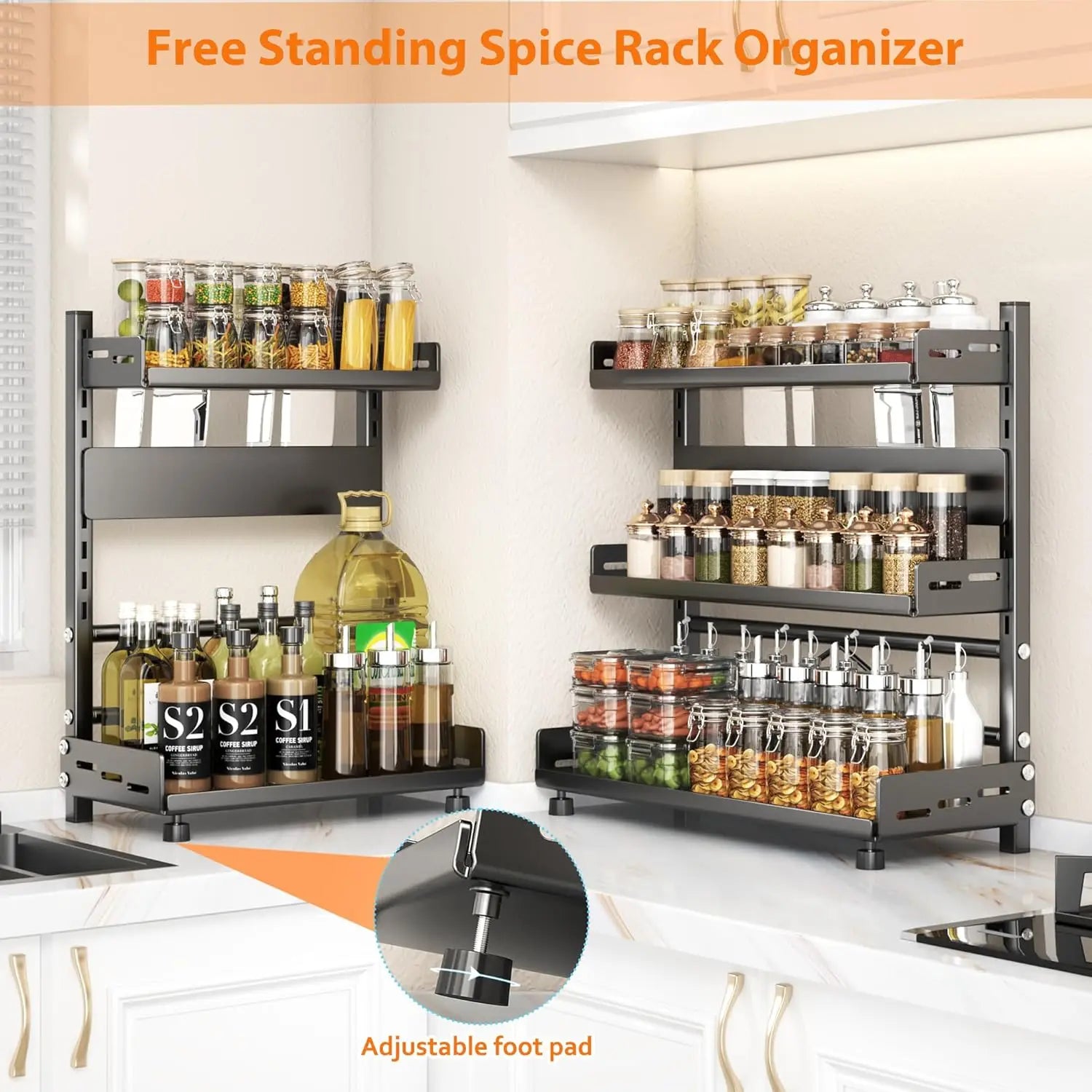 3 Tier Spice Storage Rack for Countertop
