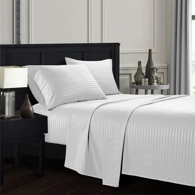 Embossed Brushed Stripe 3/4 Pieces Bed Set