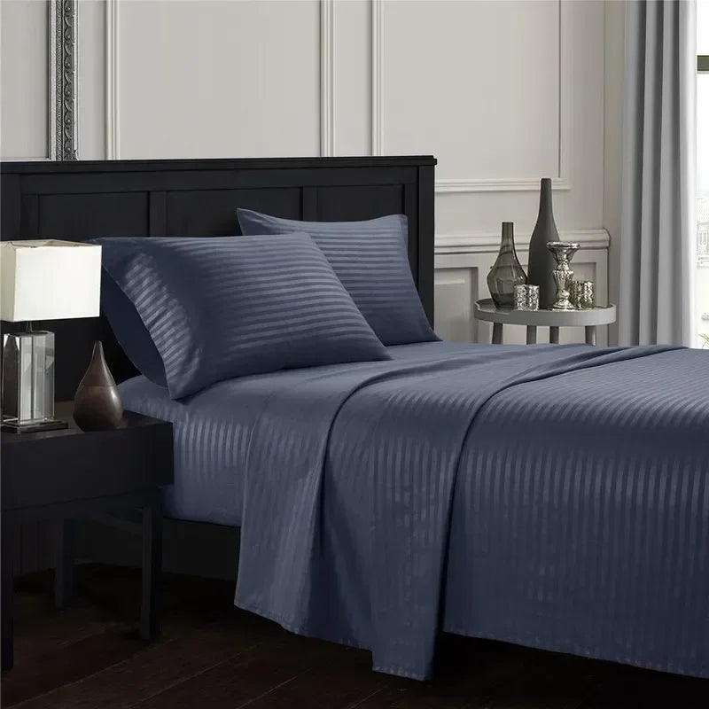 Embossed Brushed Stripe 3/4 Pieces Bed Set