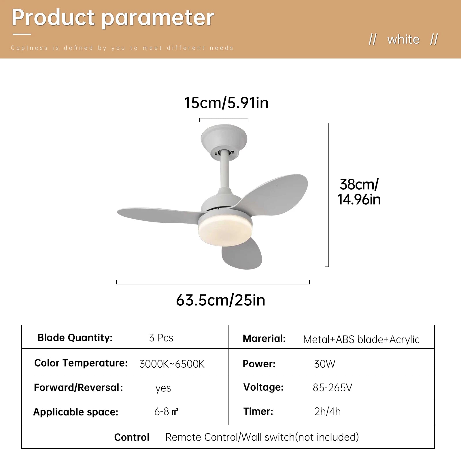 Low Profile Ceiling Fan with remote control 25/42/52