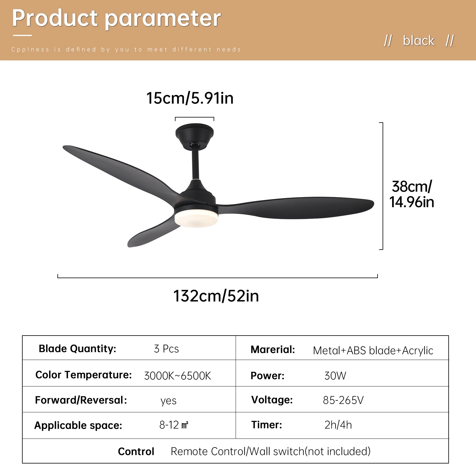 Low Profile Ceiling Fan with remote control 25/42/52