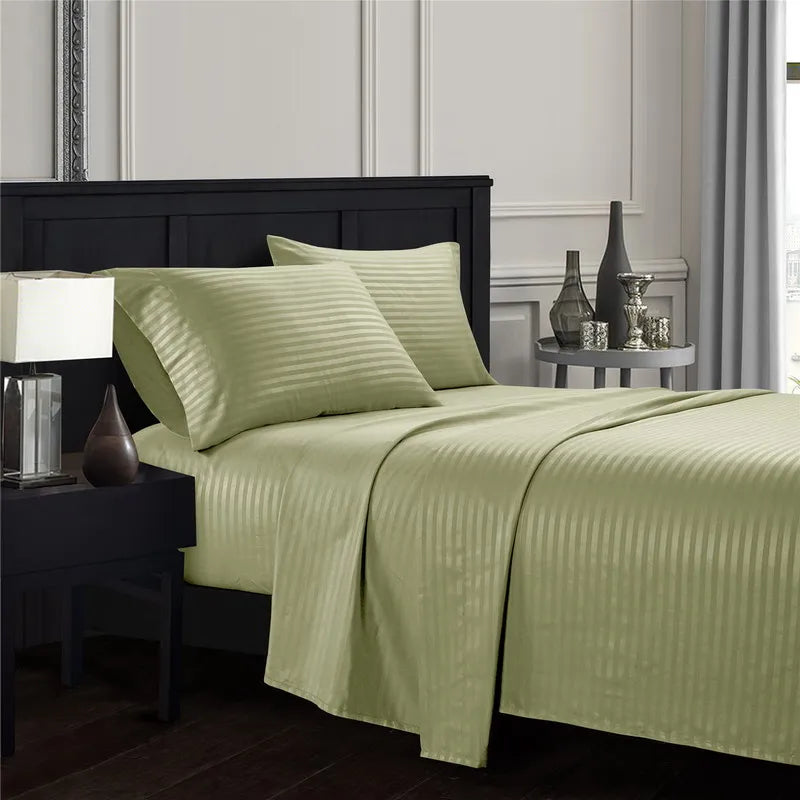 Embossed Brushed Stripe 3/4 Pieces Bed Set