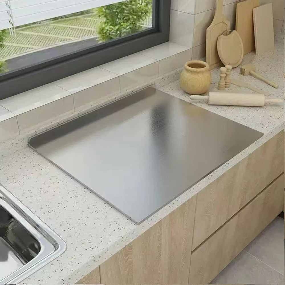 L-shaped Stainless Steel Chopping Board