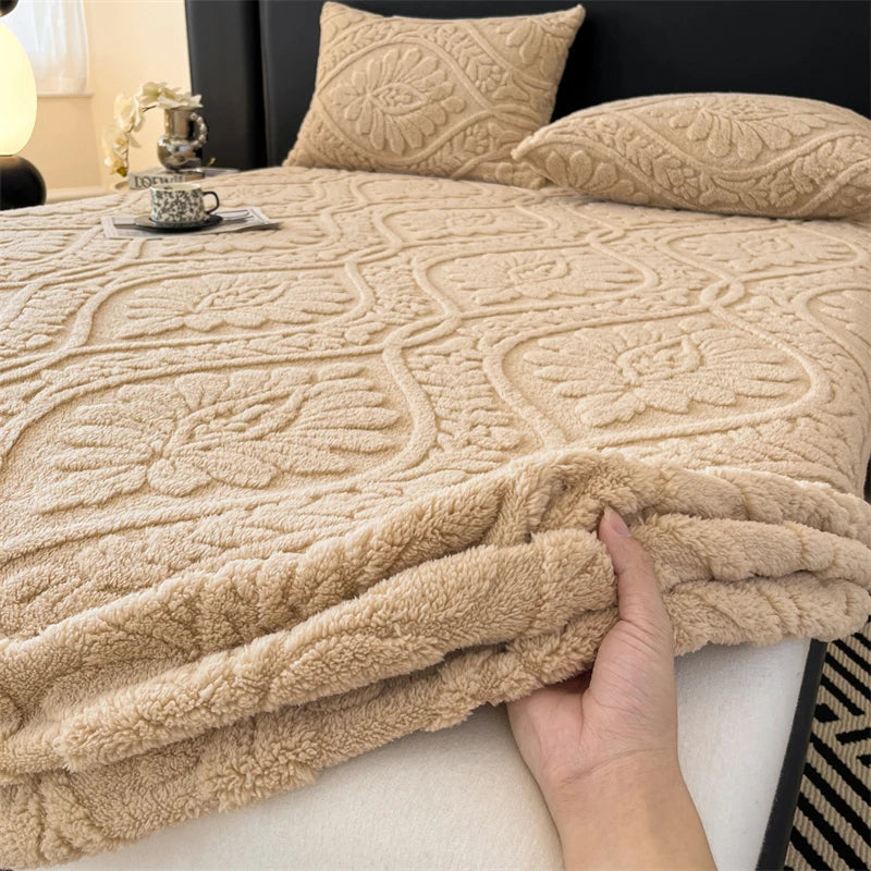 Warm Fleece Elastic Fitted Bed Sheet