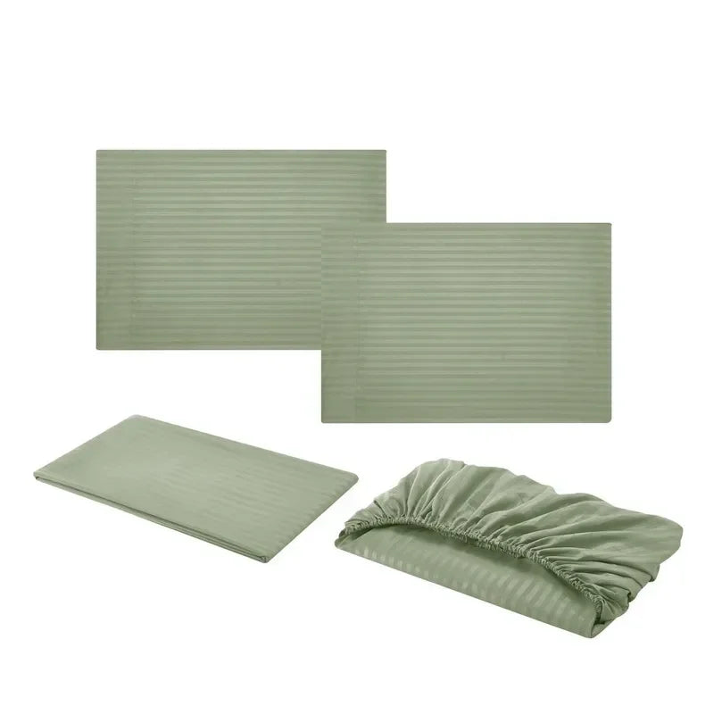 Embossed Brushed Stripe 3/4 Pieces Bed Set