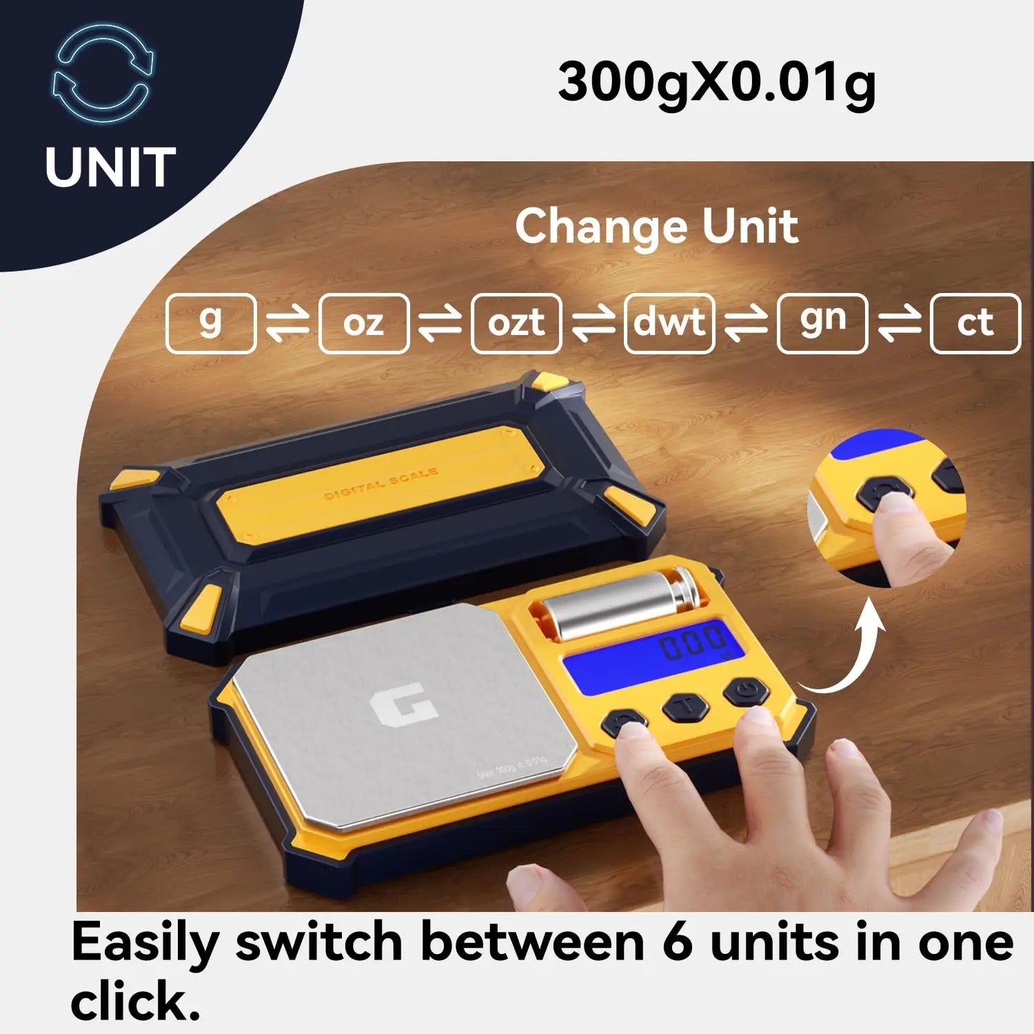 Digital Gram Scale with 300g x 0.01g Capacity
