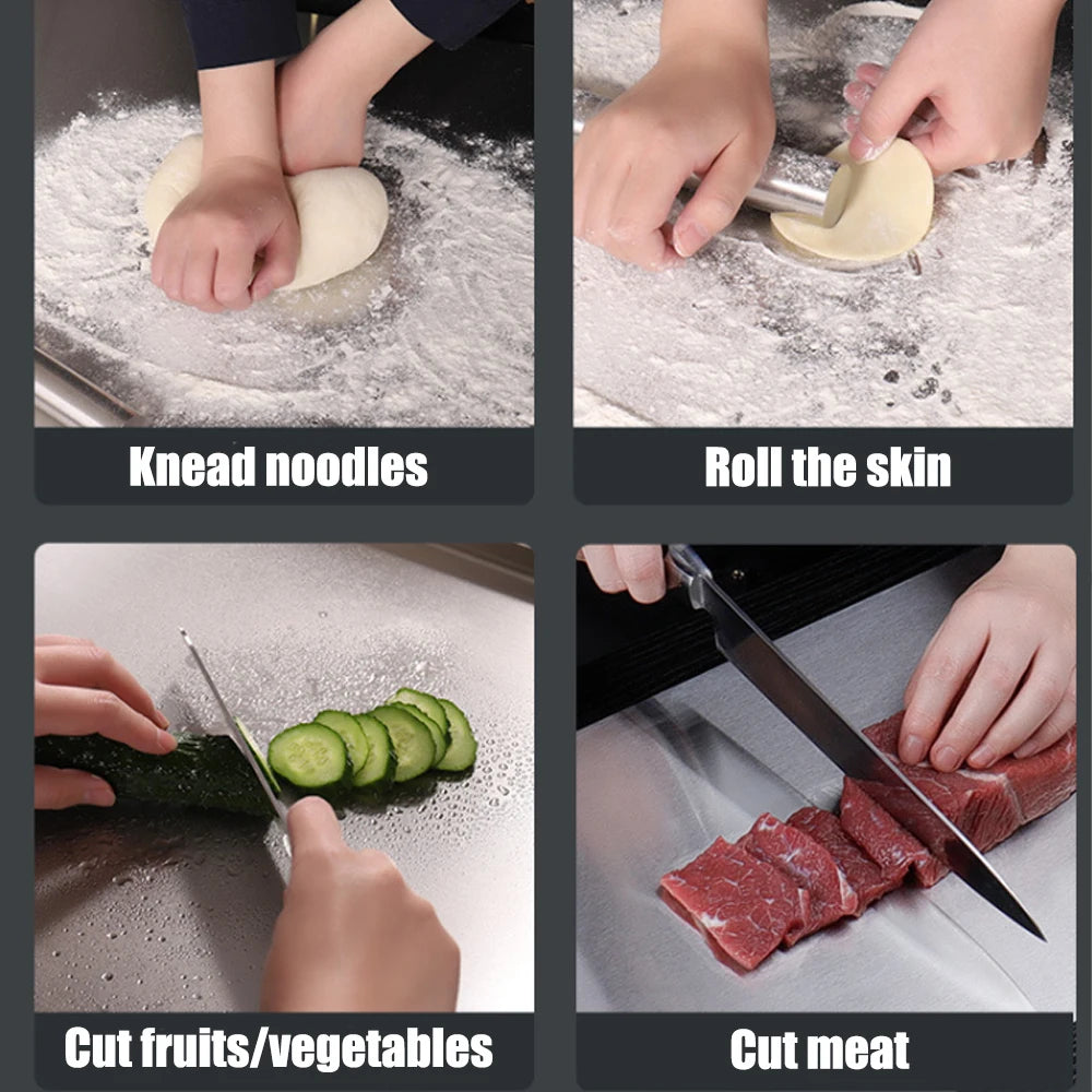 L-shaped Stainless Steel Chopping Board