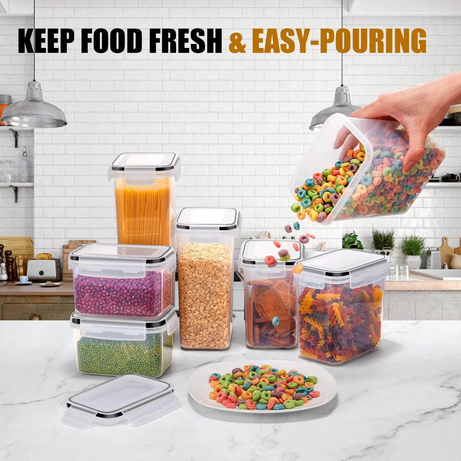 Kitchen 7pcs Food Containers Set BPA Free