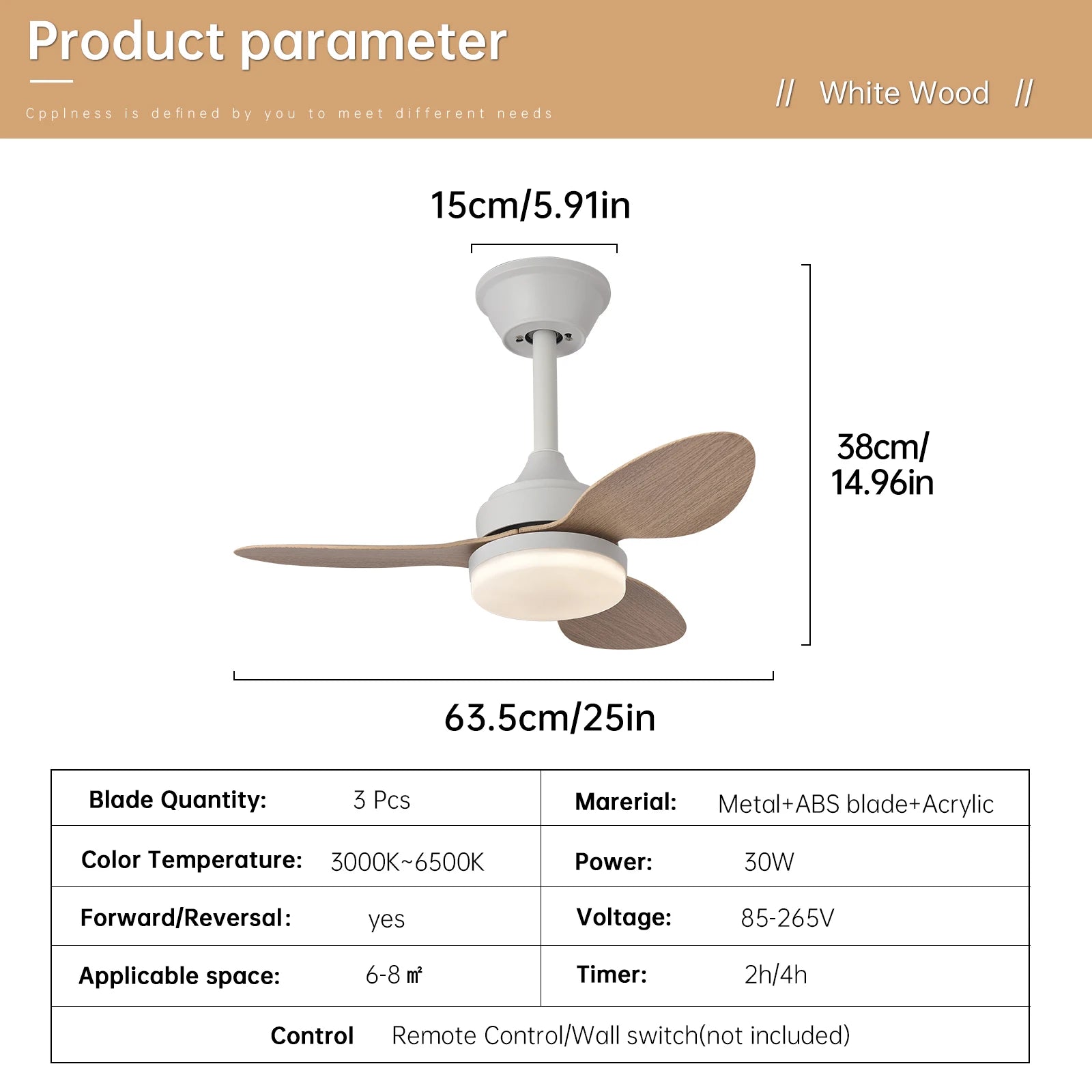 Low Profile Ceiling Fan with remote control 25/42/52