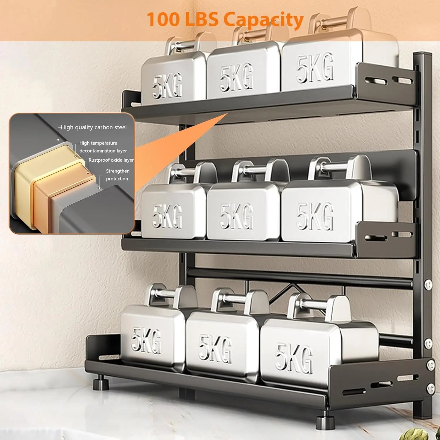 3 Tier Spice Storage Rack for Countertop