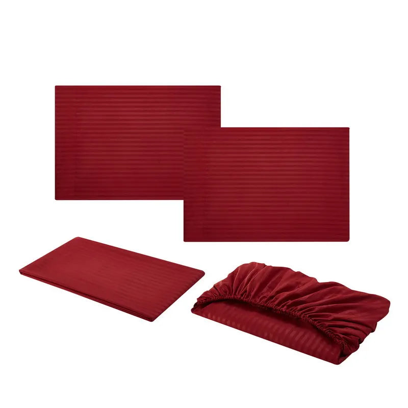 Embossed Brushed Stripe 3/4 Pieces Bed Set