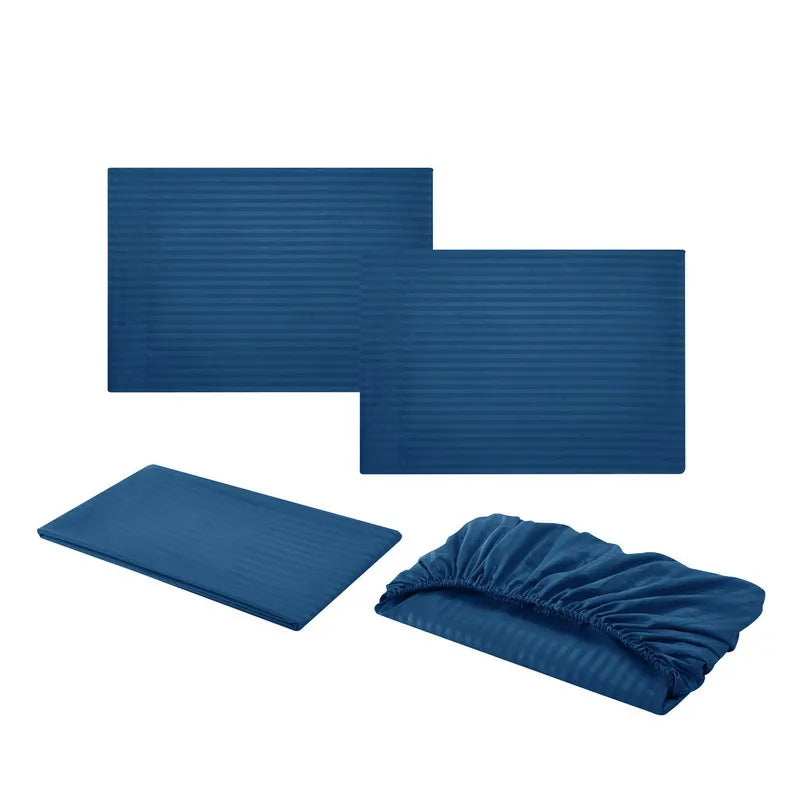 Embossed Brushed Stripe 3/4 Pieces Bed Set