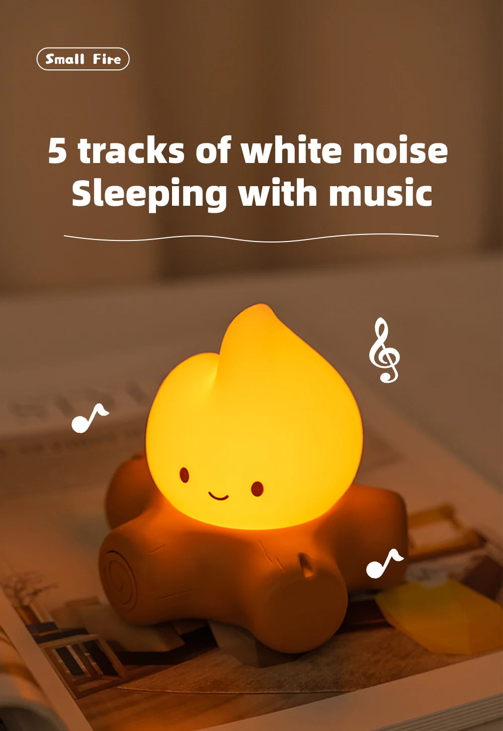 Campfire Night Light With White Noise