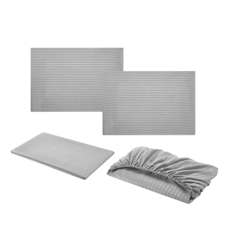 Embossed Brushed Stripe 3/4 Pieces Bed Set