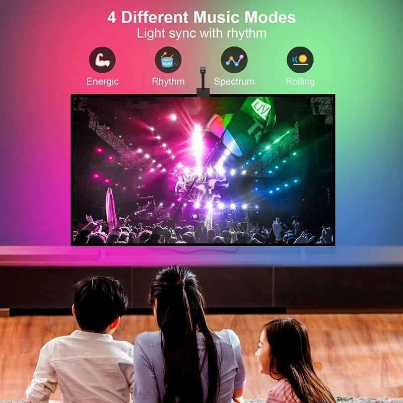 3.8M 5M 5V Usb Led Backlight Rgb Tv Sync Light Strip App Control