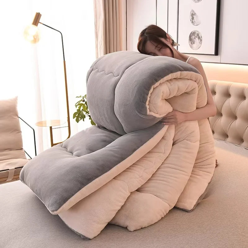 Solidcolor double-sided Duvet Lamb Wool quilt