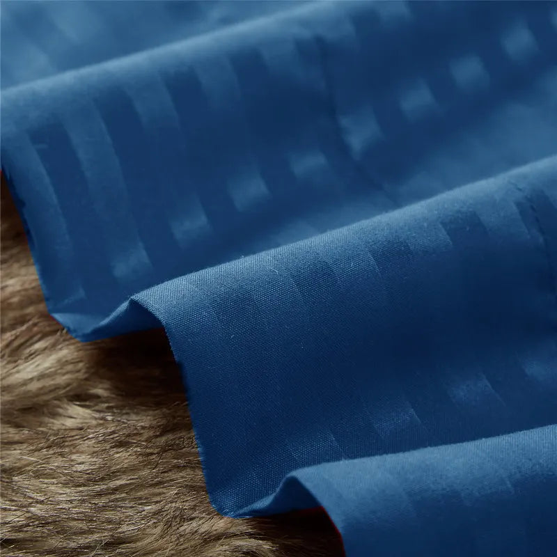 Embossed Brushed Stripe 3/4 Pieces Bed Set