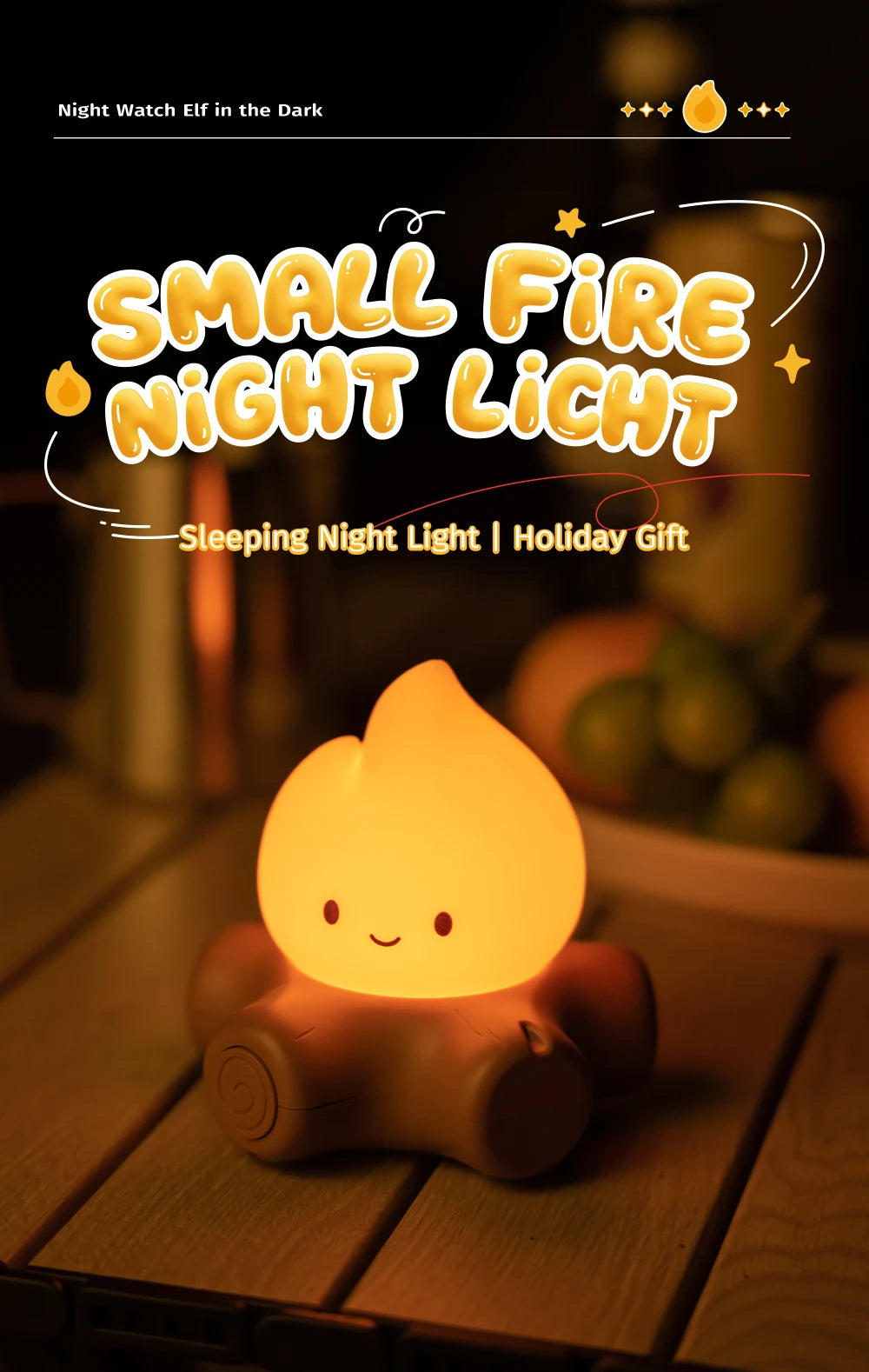 Campfire Night Light With White Noise