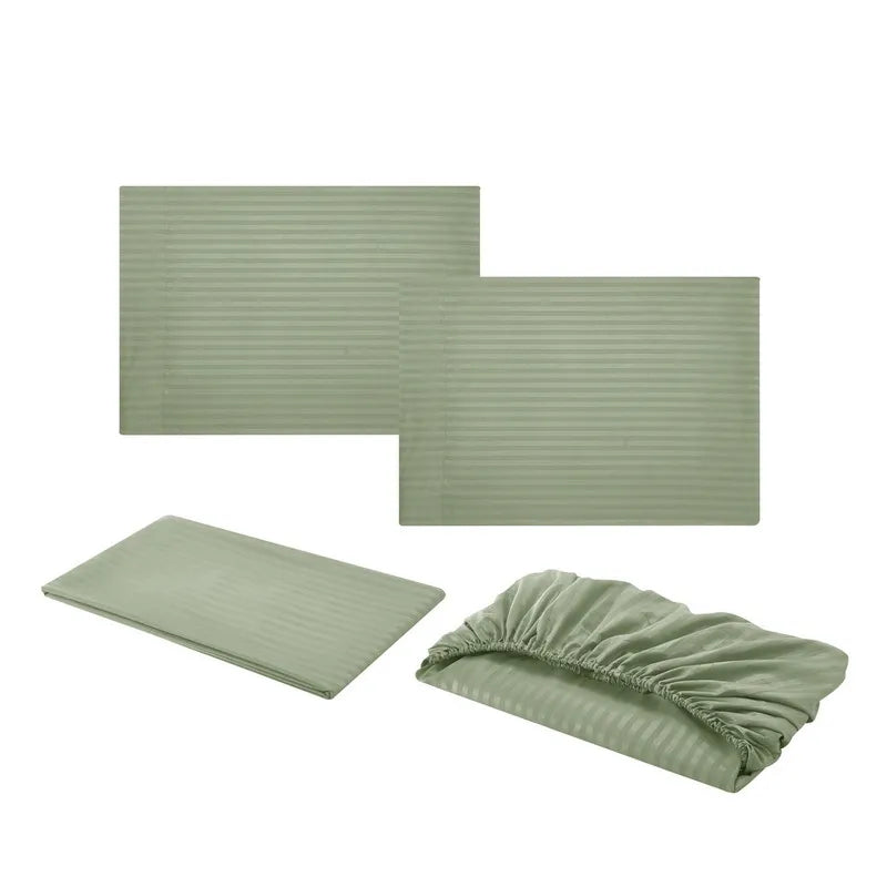 Embossed Brushed Stripe 3/4 Pieces Bed Set