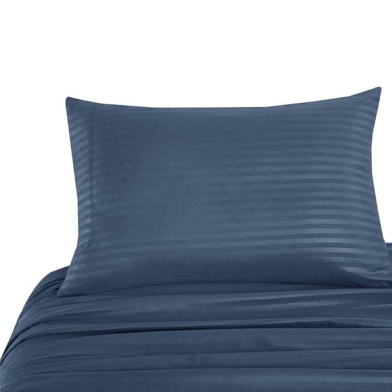 Embossed Brushed Stripe 3/4 Pieces Bed Set