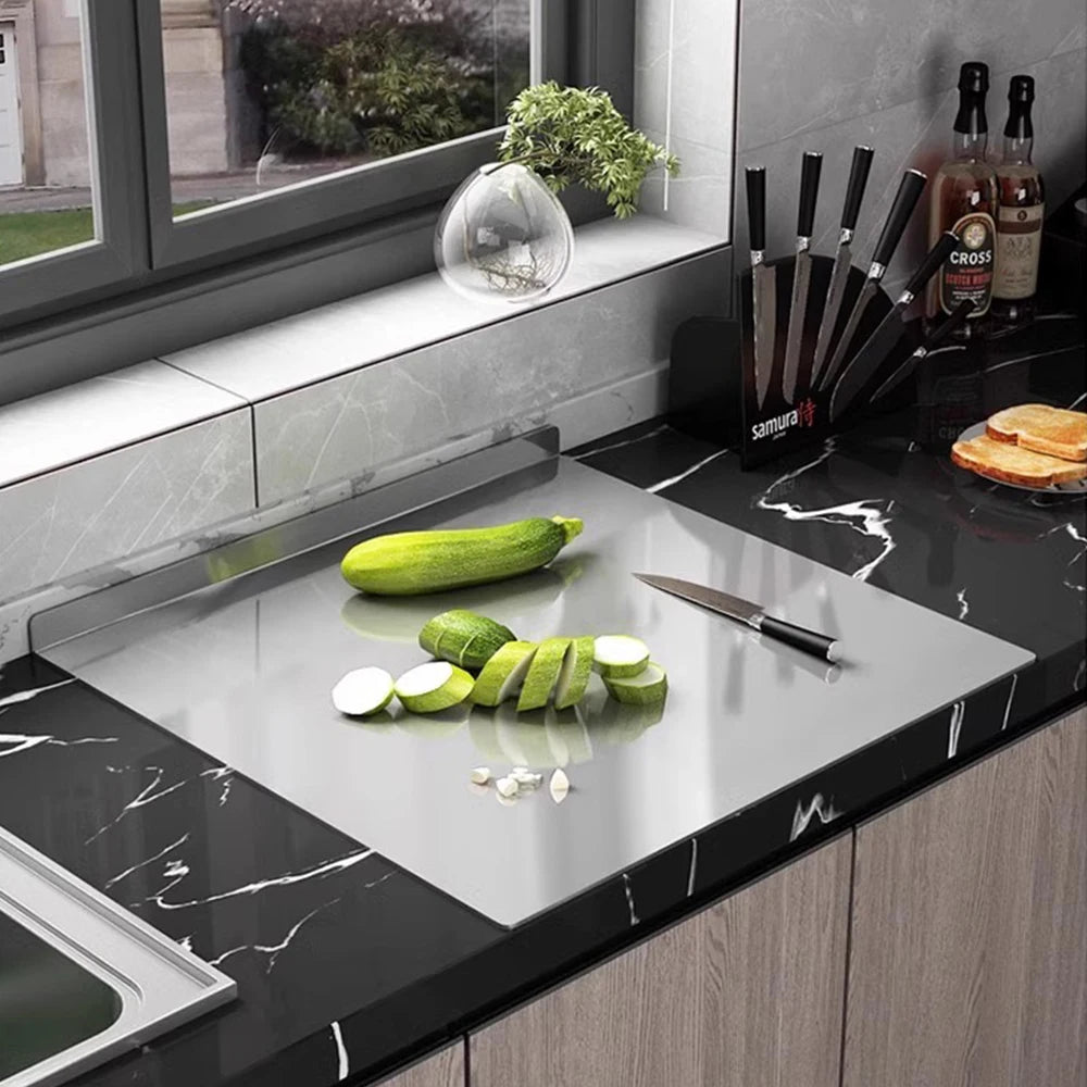 L-shaped Stainless Steel Chopping Board