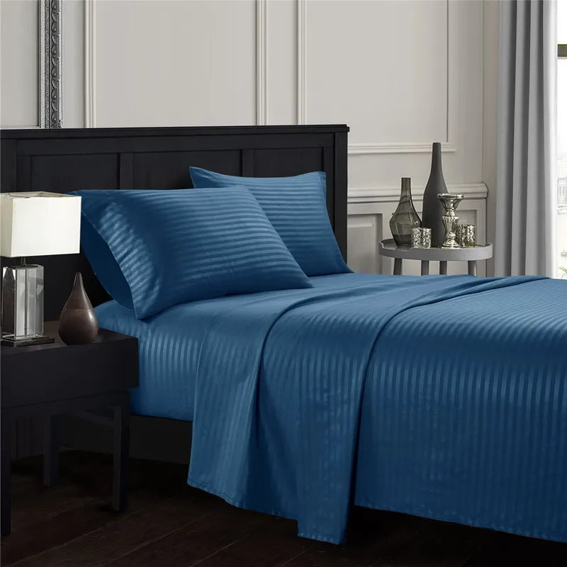 Embossed Brushed Stripe 3/4 Pieces Bed Set