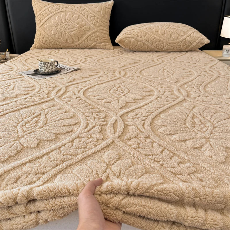 Warm Fleece Elastic Fitted Bed Sheet