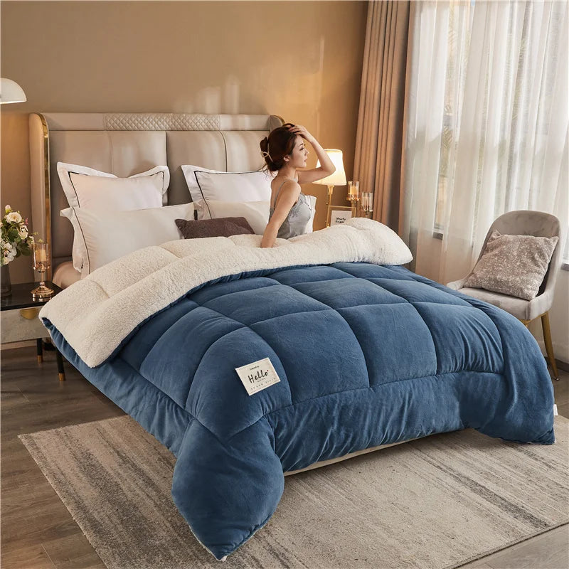 Thick weighted Milk Fleece Warm Blanket