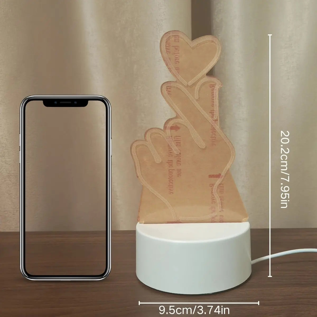 Finger heart 3D night light